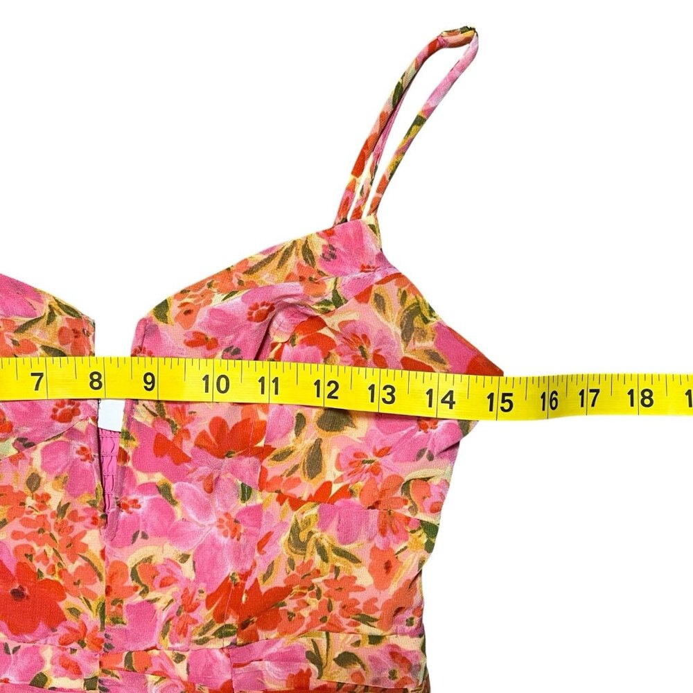 ASTR the Label Women Anthropologie Meg Ruched Mini Dress Floral Small Size Pink - Picture 8 of 14